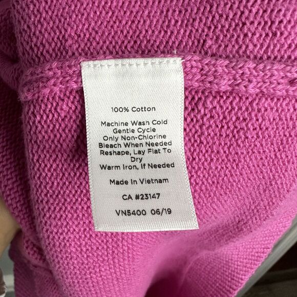 TALBOTS WOMENS SWEATER PINK CABLE YOKE LONG SLEEVE SIZE XL - Picture 6 of 9